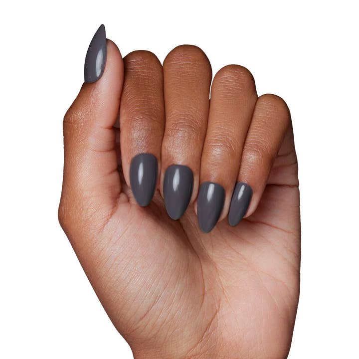 Glamnetic - Wholesale Press-On/Fake Nails - Ash Gray Press-On Nails | Fall Solids | Short Almond5