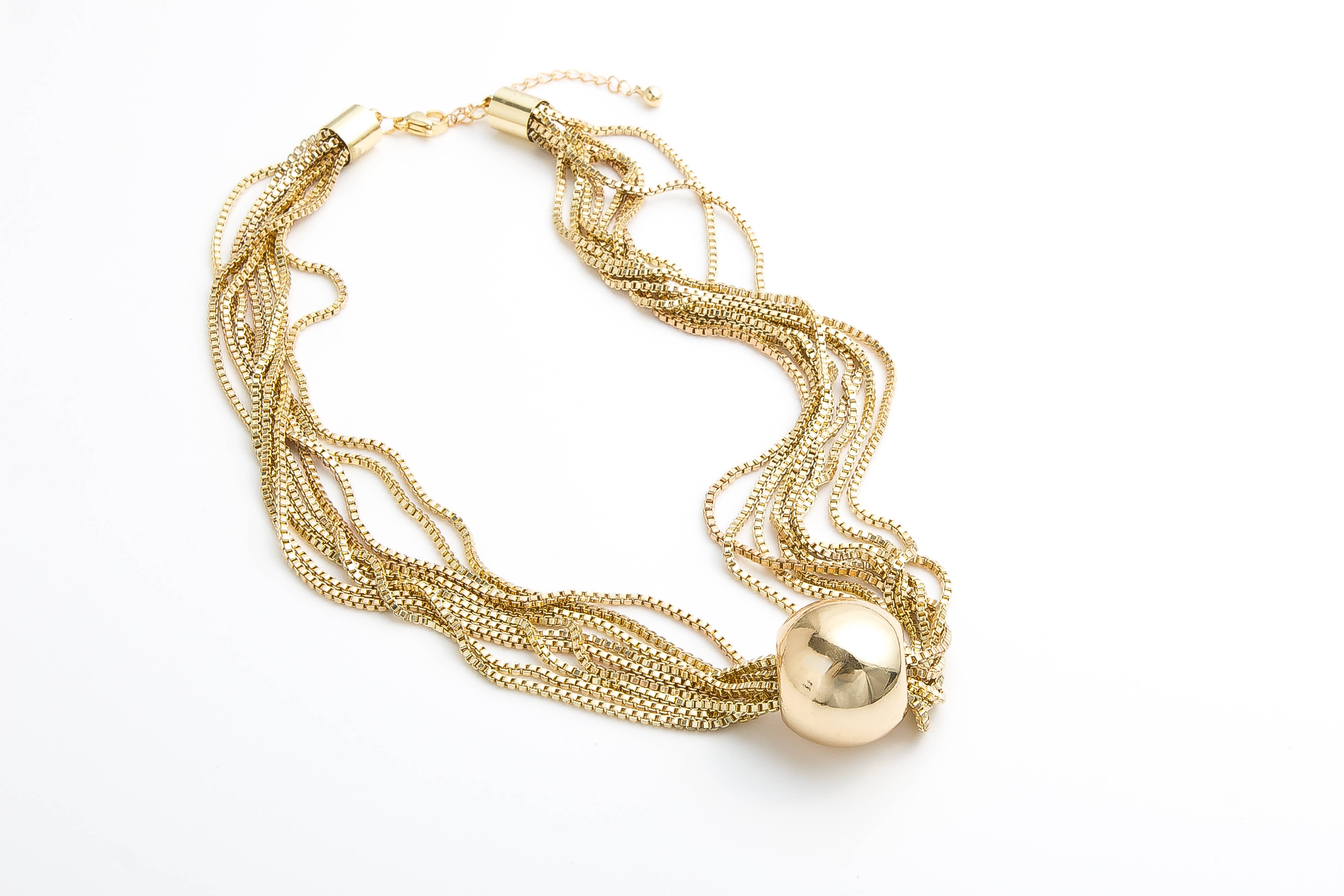 Accessoires by KHB - Wholesale Link & Chain Necklace - Short chain in gold