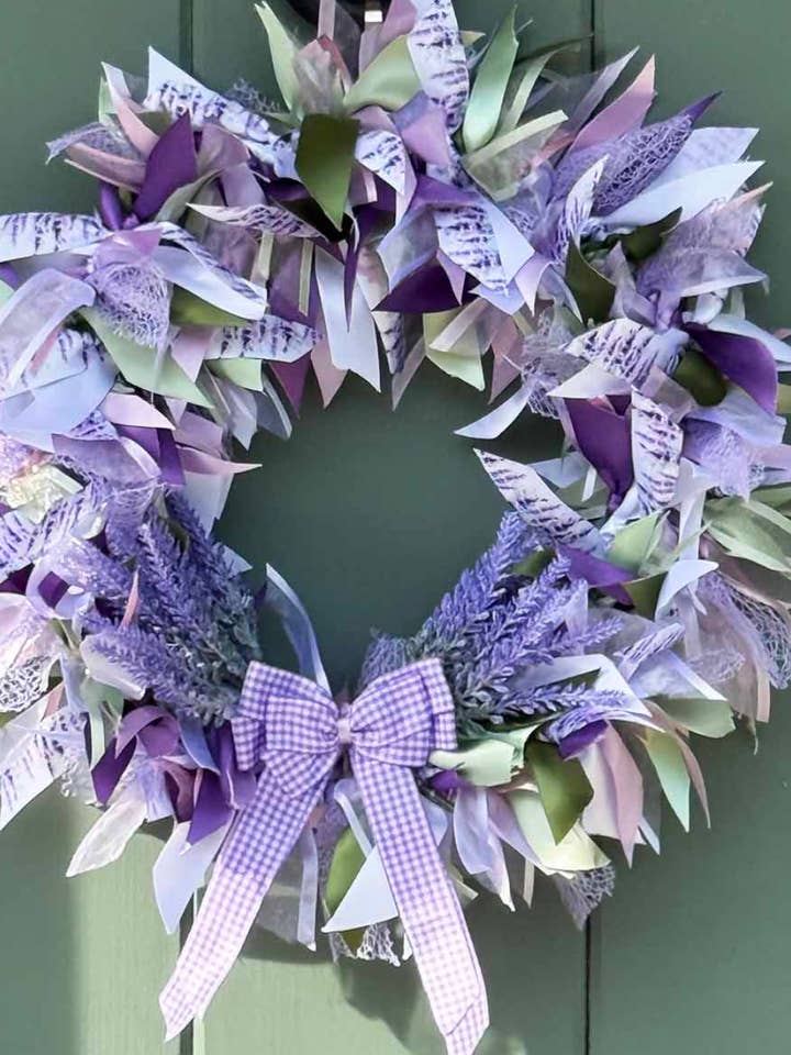 Lavender Themed Ribbon Wreath Kit for wholesale by Ribbons For You
