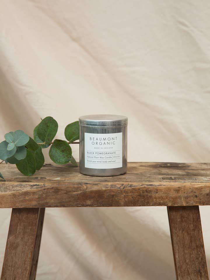 Lot de 6 bougies de voyage en boîte de 200 ml pour la vente par Beaumont Organic