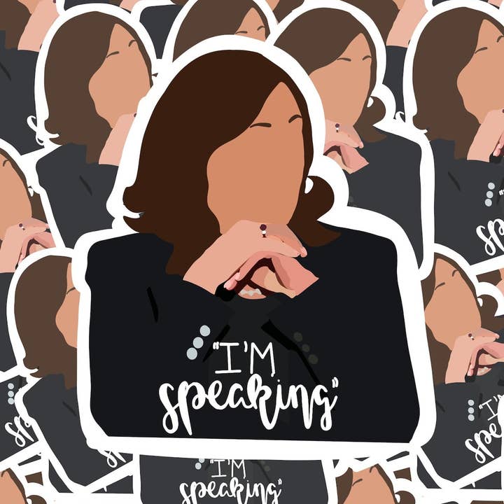 Adesivo à prova d'água Kamala Harris I'm Speaking por atacado de The Spicy Creative