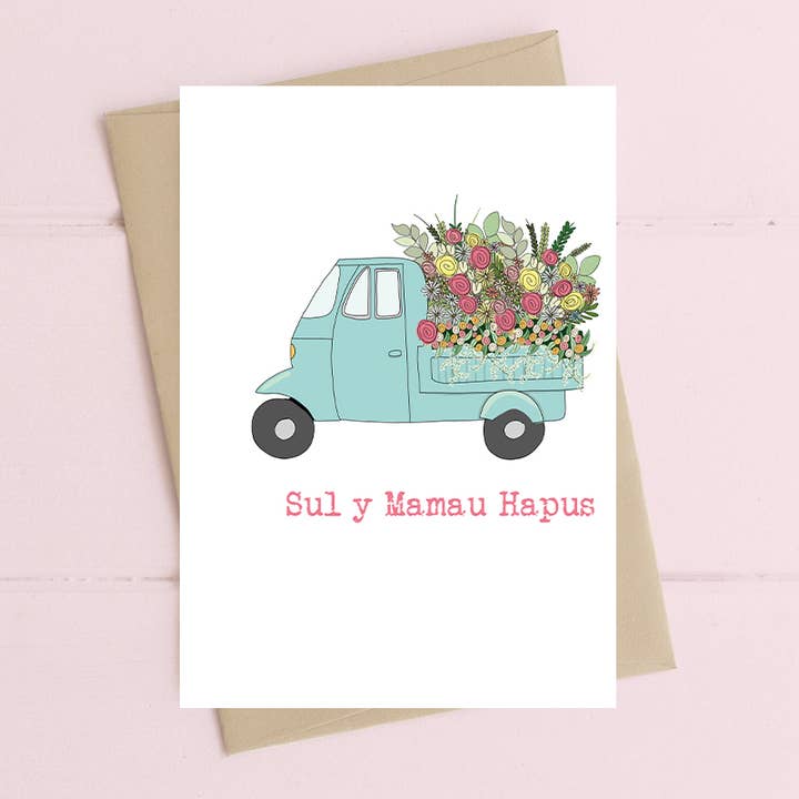 Welsh Card - Sul Y Mamau Hapus (Happy Mother's Day) for wholesale by Dandelion Stationery