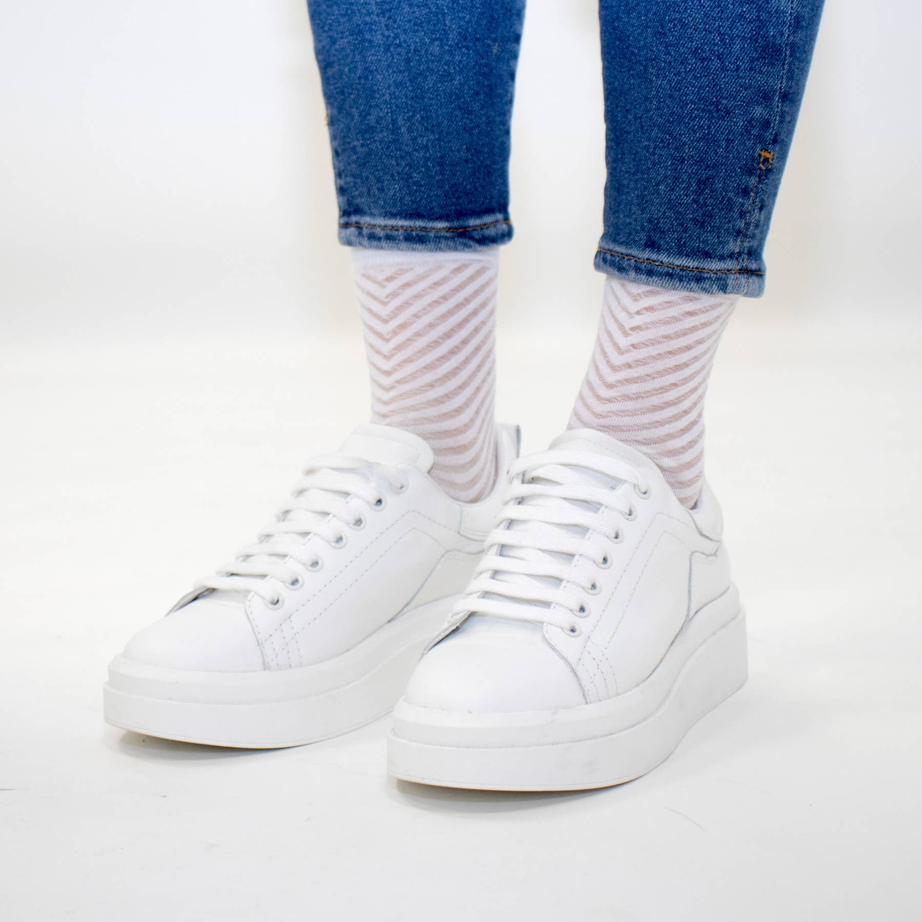Yuko B - Wholesale Socks - Women's - Be Trendy white - The ultra-resistant voile sock0