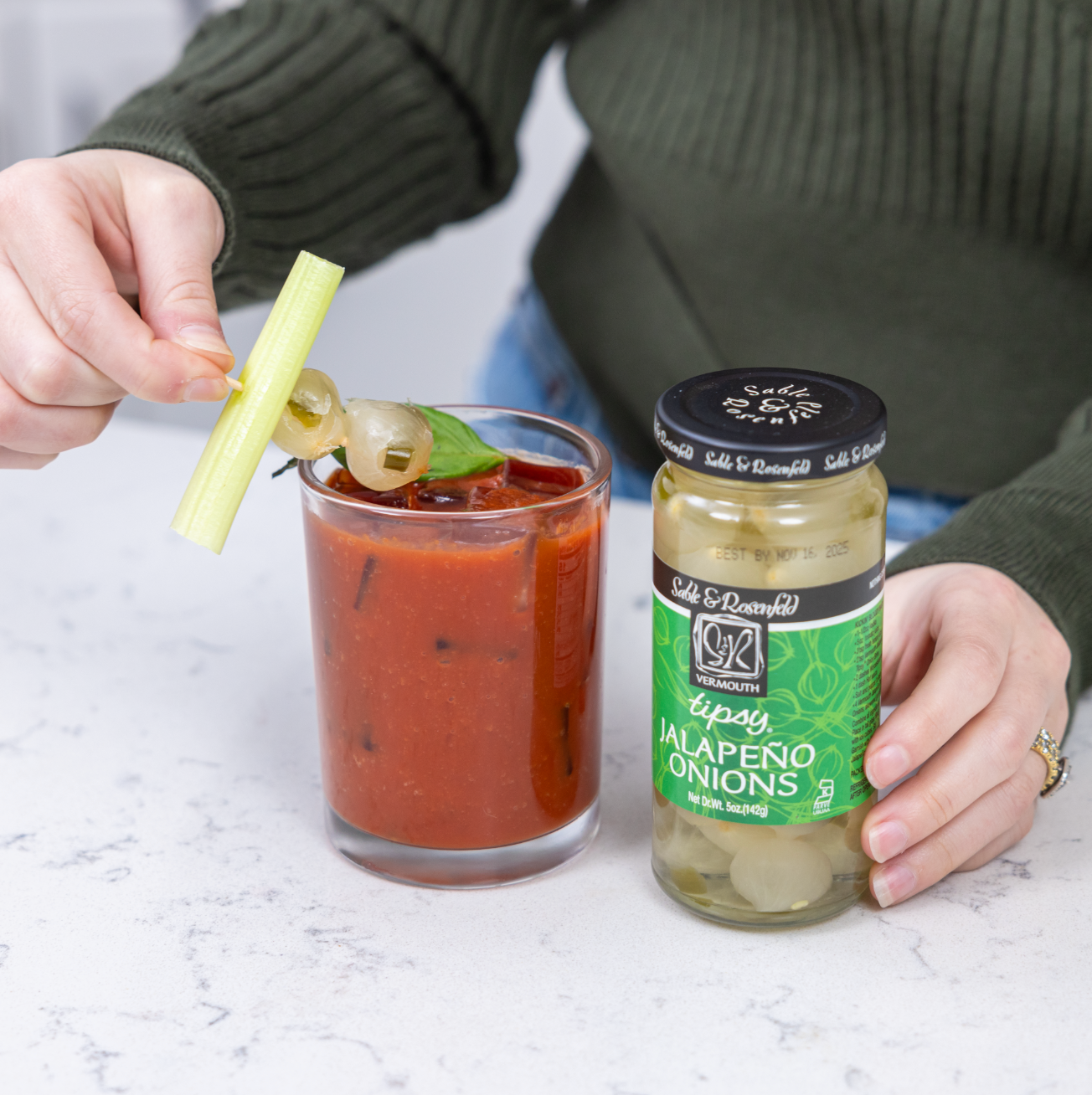 Sable and Rosenfeld est.1970 - Wholesale Pickled Vegetables - Sable & Rosenfeld Vermouth Jalapeno Tipsy Onions 5oz / 62