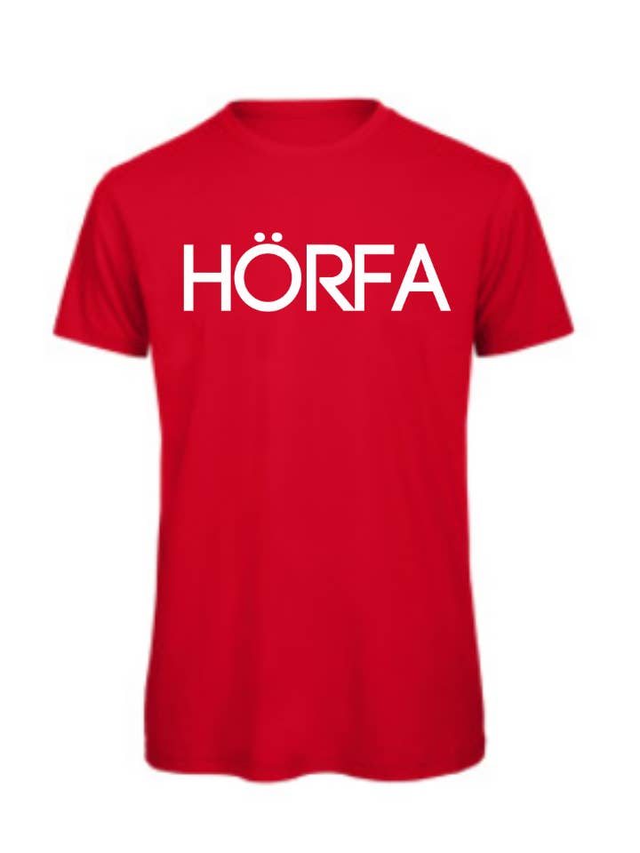 Klassisches T-Shirt in Rot für den Großhandel von HÖRFA