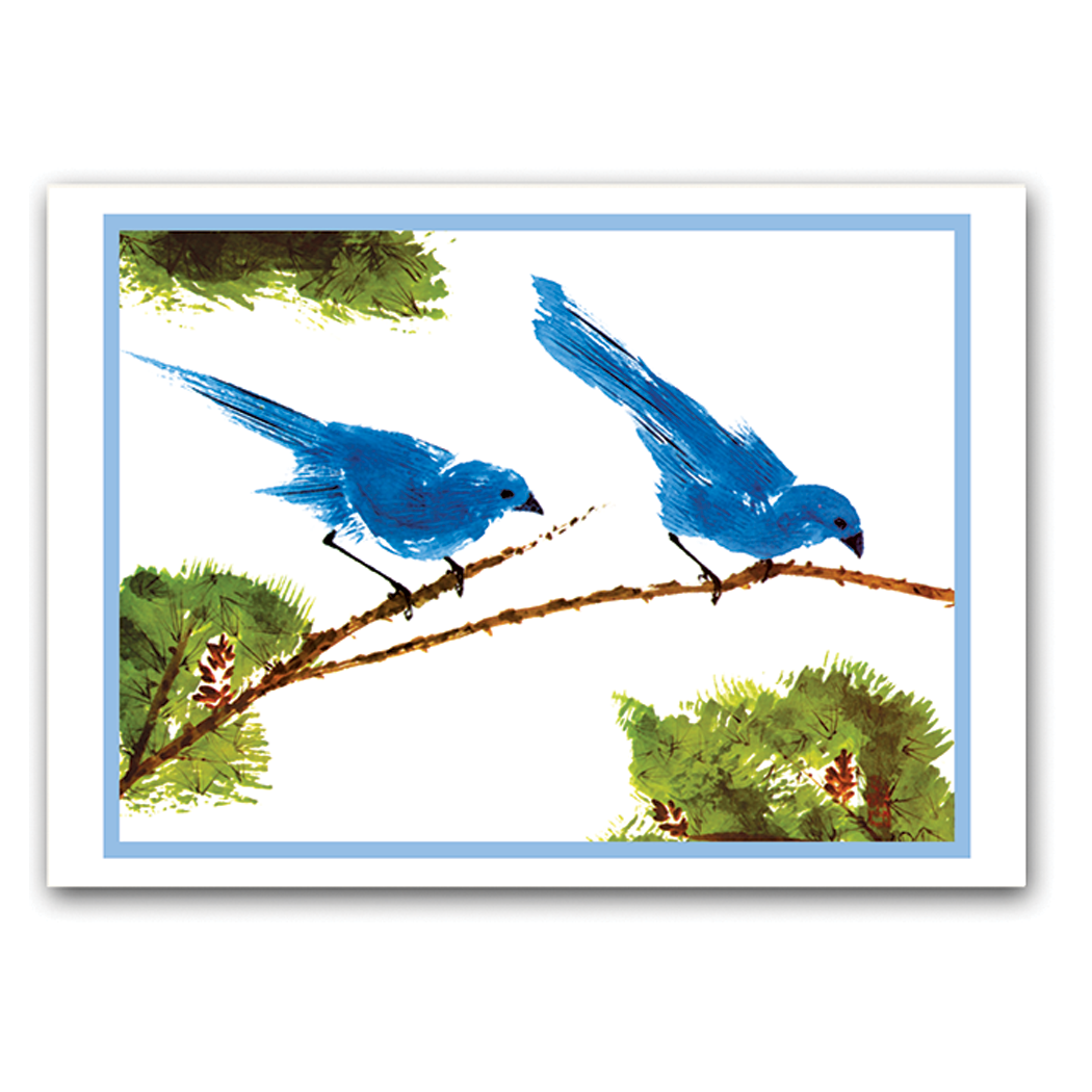 American Artists Group - Wholesale Valentine's Day Card - Blue Bird Pair - Valentines Day Card0