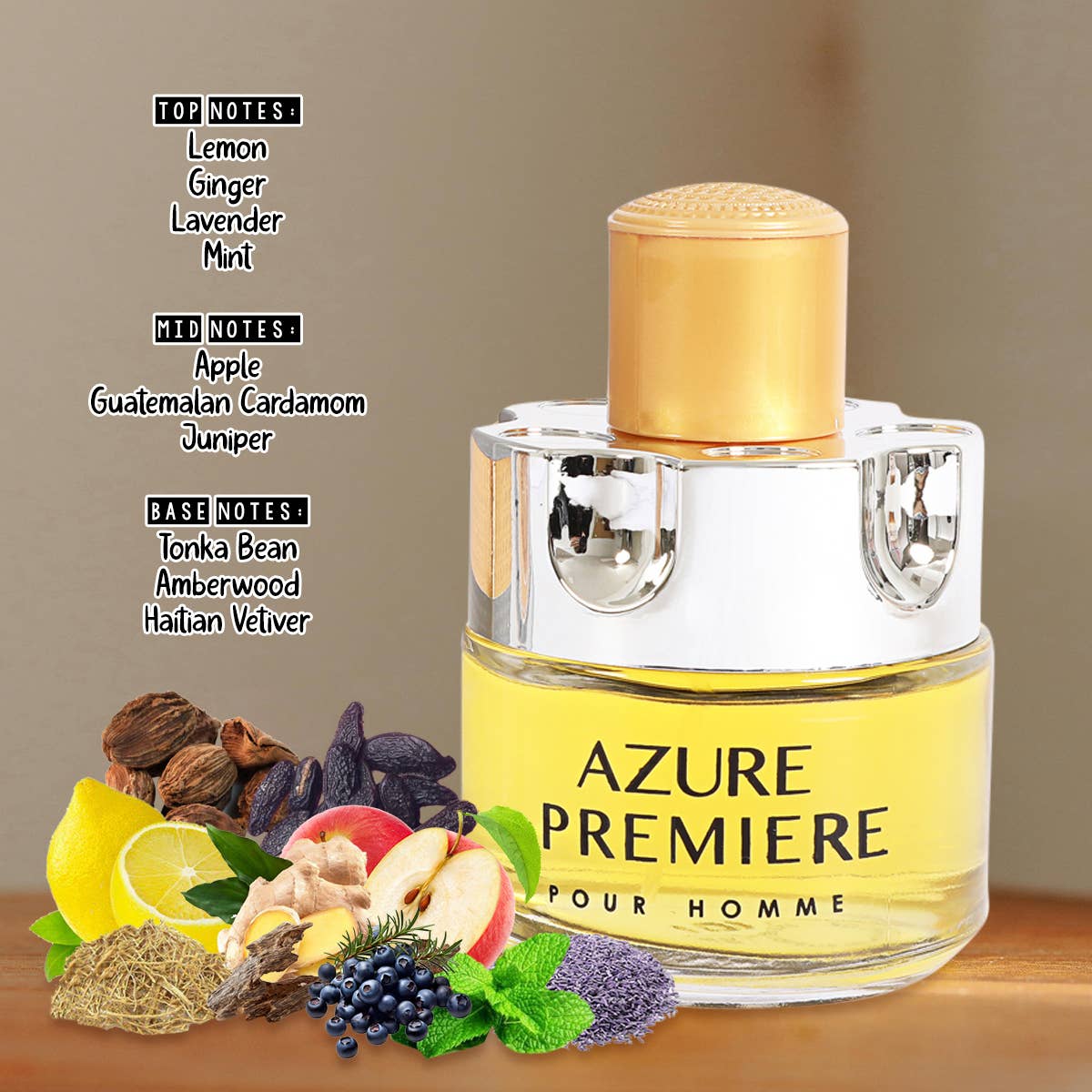 MYS Wholesale Inc - Vente Eau de Cologne en spray - Azure Premiere Spray Cologne Eau De Toilette pour Homme1