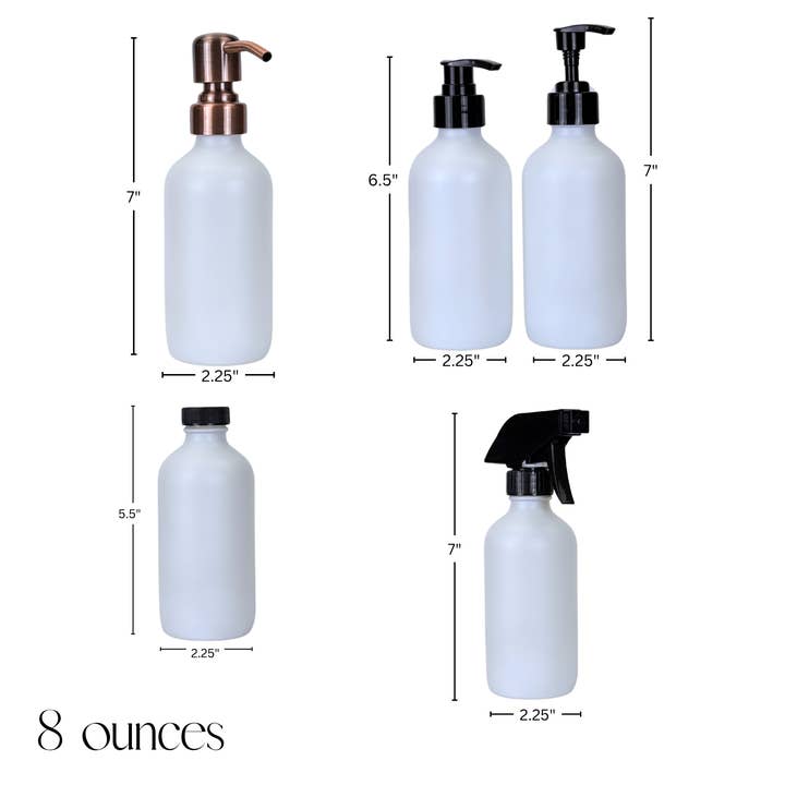 Blush Apothecary - Wholesale Soap Dispenser - White Matte Glass Dispenser Bottle4
