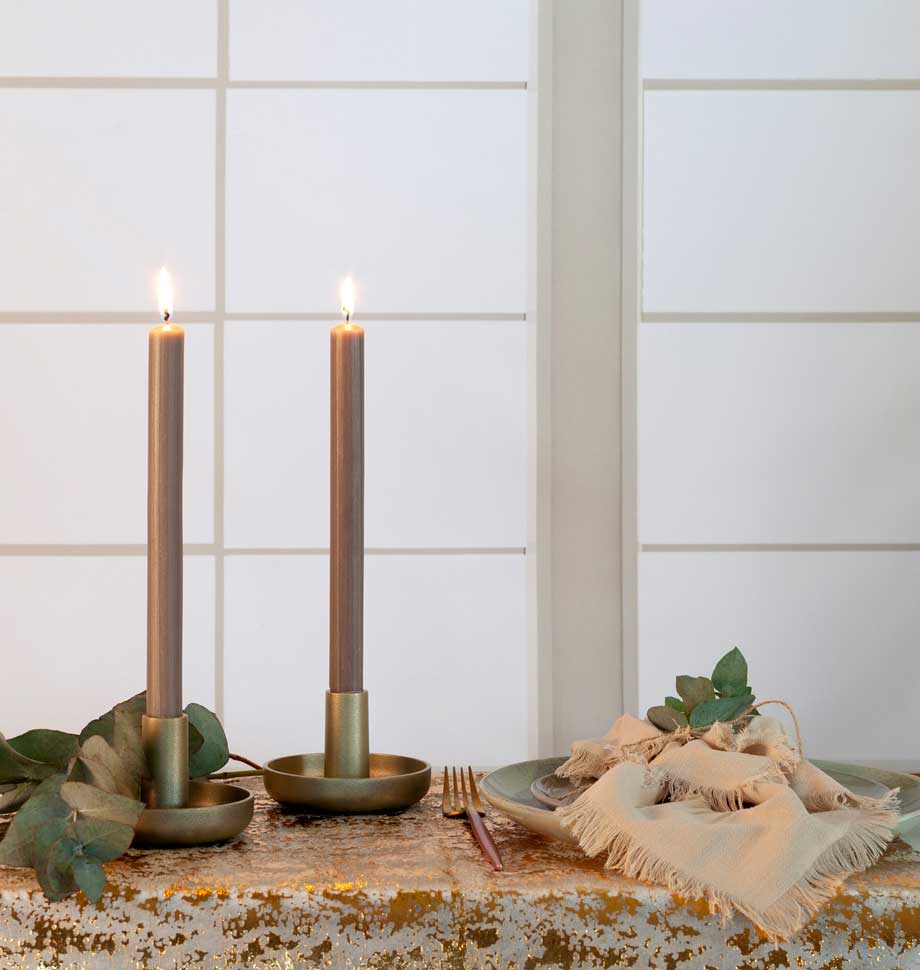 Shearer Candles - Venta al por mayor Velas cónicas/candeleros - Velas de mesa taupe de 20 cm (8 pulgadas) pack de 203