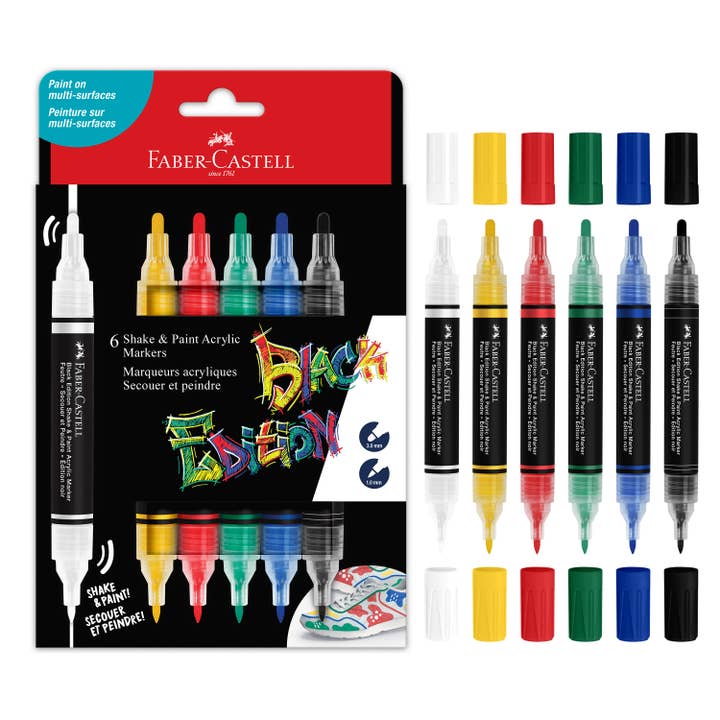 Faber-Castell / Creativity for Kids - Wholesale Marker - Shake & Paint Acrylic Markers 6 Ct Classic Colors