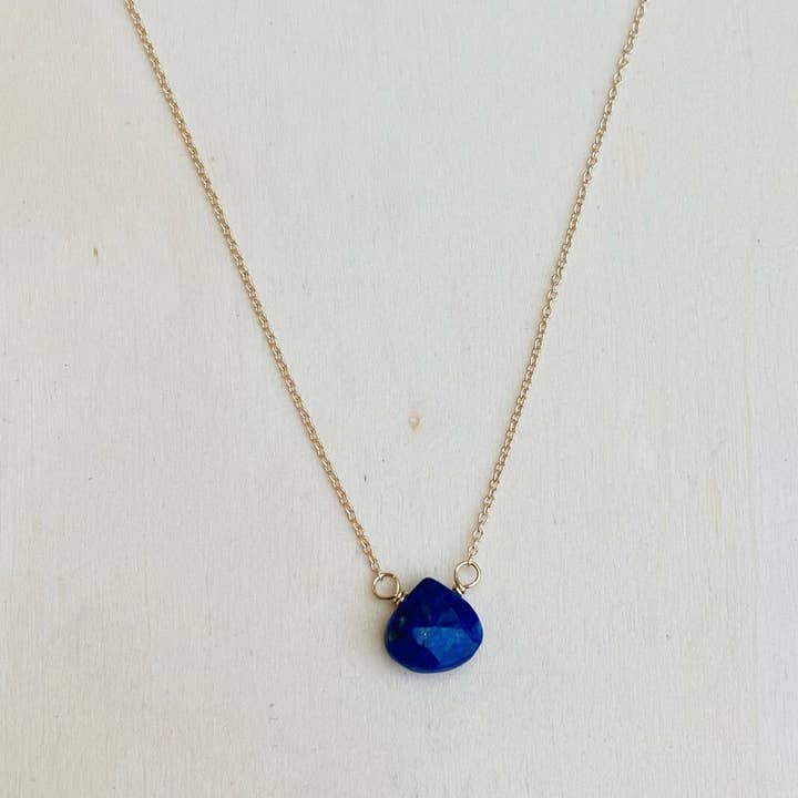 Gouden Lapis Drop Halsketting - 14KT voor wholesale door Lexi Jewelry