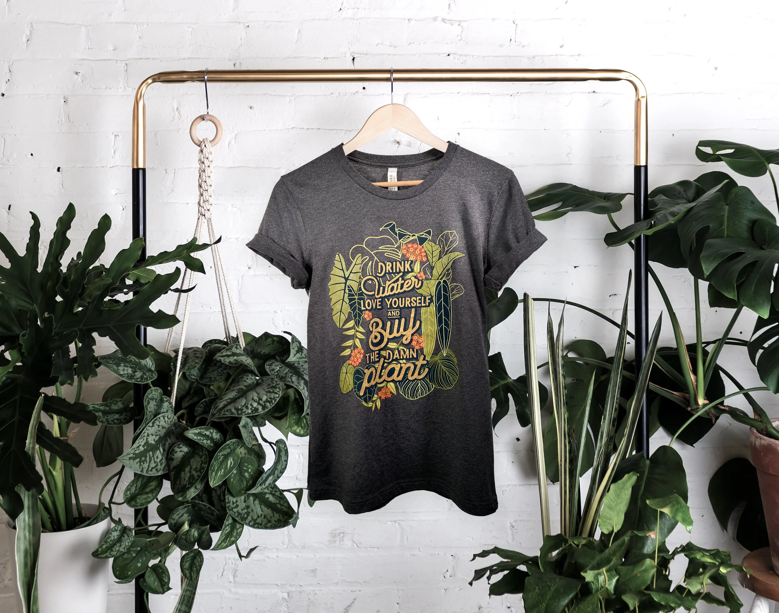 Variegate Design - Wholesale Screen Printed T-Shirt - Women's - Drink Water, Love Yourself, And Buy The Damn Plant.1