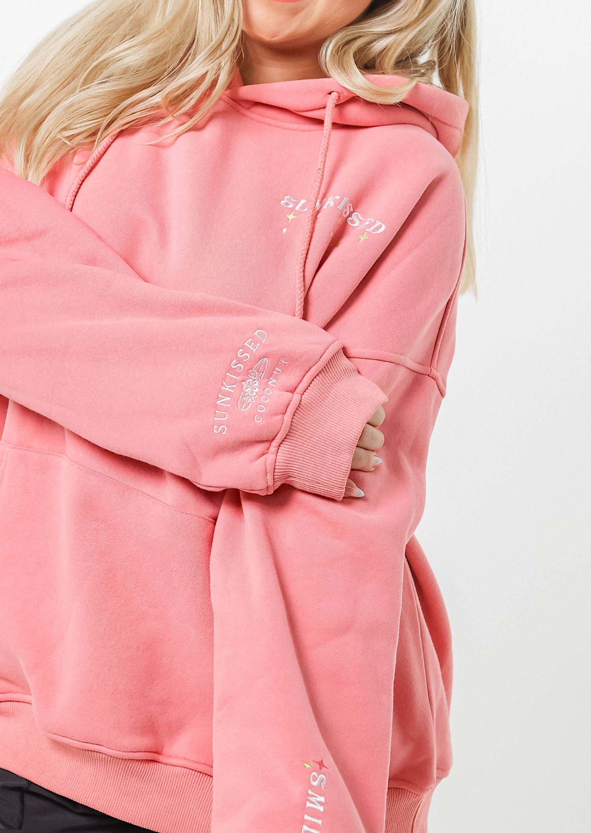 Ice Cream Pink Embroider Van Star Hoodie for wholesale on Faire4