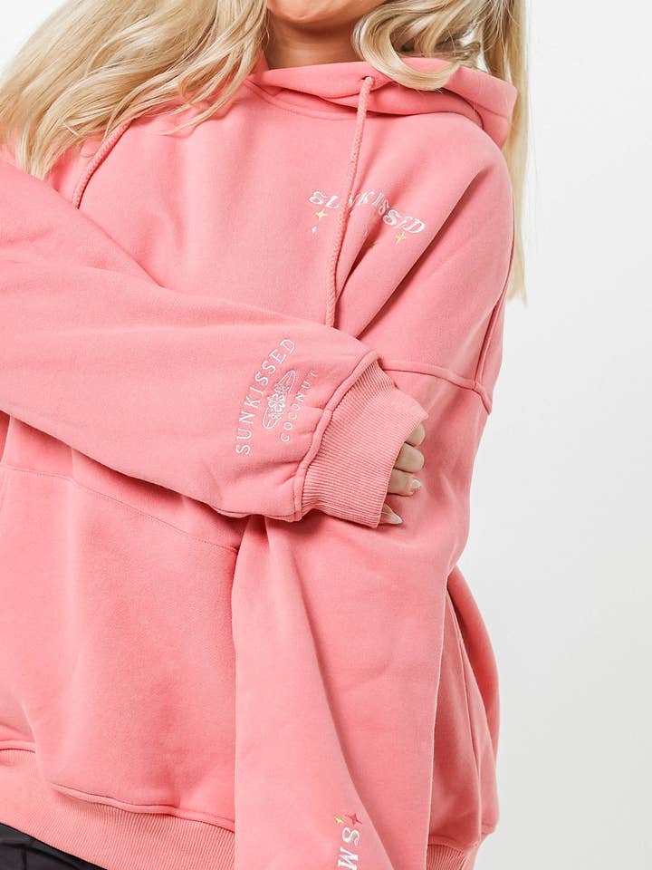 Ice Cream Pink Embroider Van Star Hoodie for wholesale on Faire4