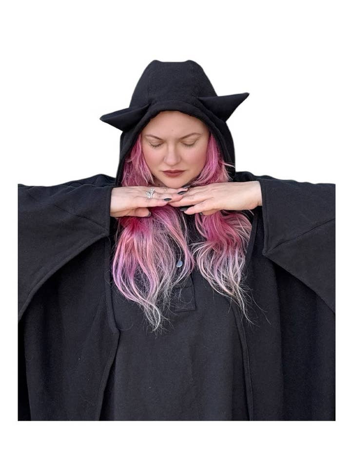 MINA BAT CAPE - BLACK for wholesale by STRANGE CVLT