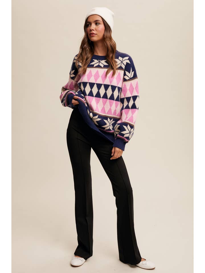 Listicle - Wholesale Knit Sweater - Women's - Geometric Fair Isle Knit Sweater LSW092917