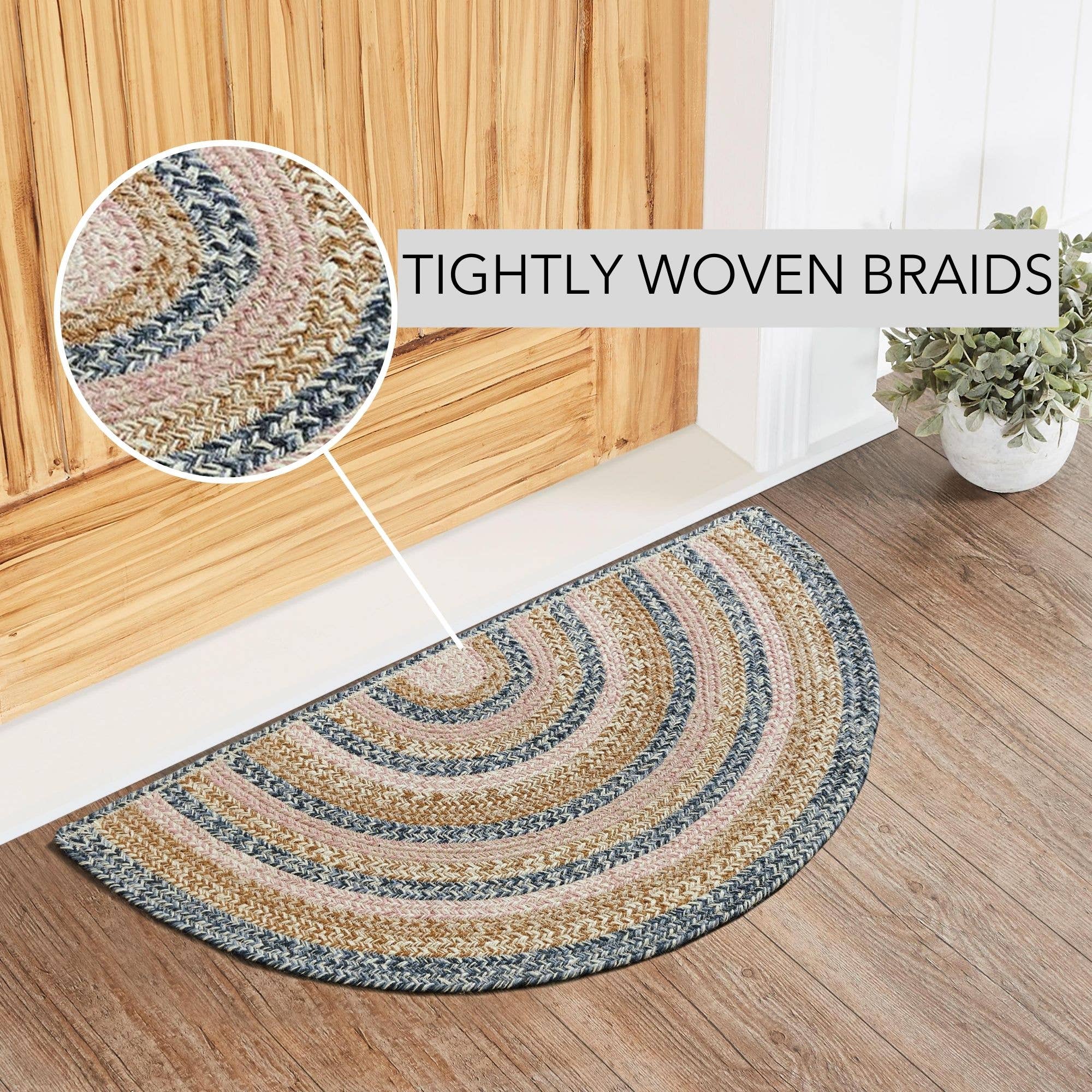 VHC Brands - Vente Paillasson - Tapis en jute Kaila Half Circle 19,5x362