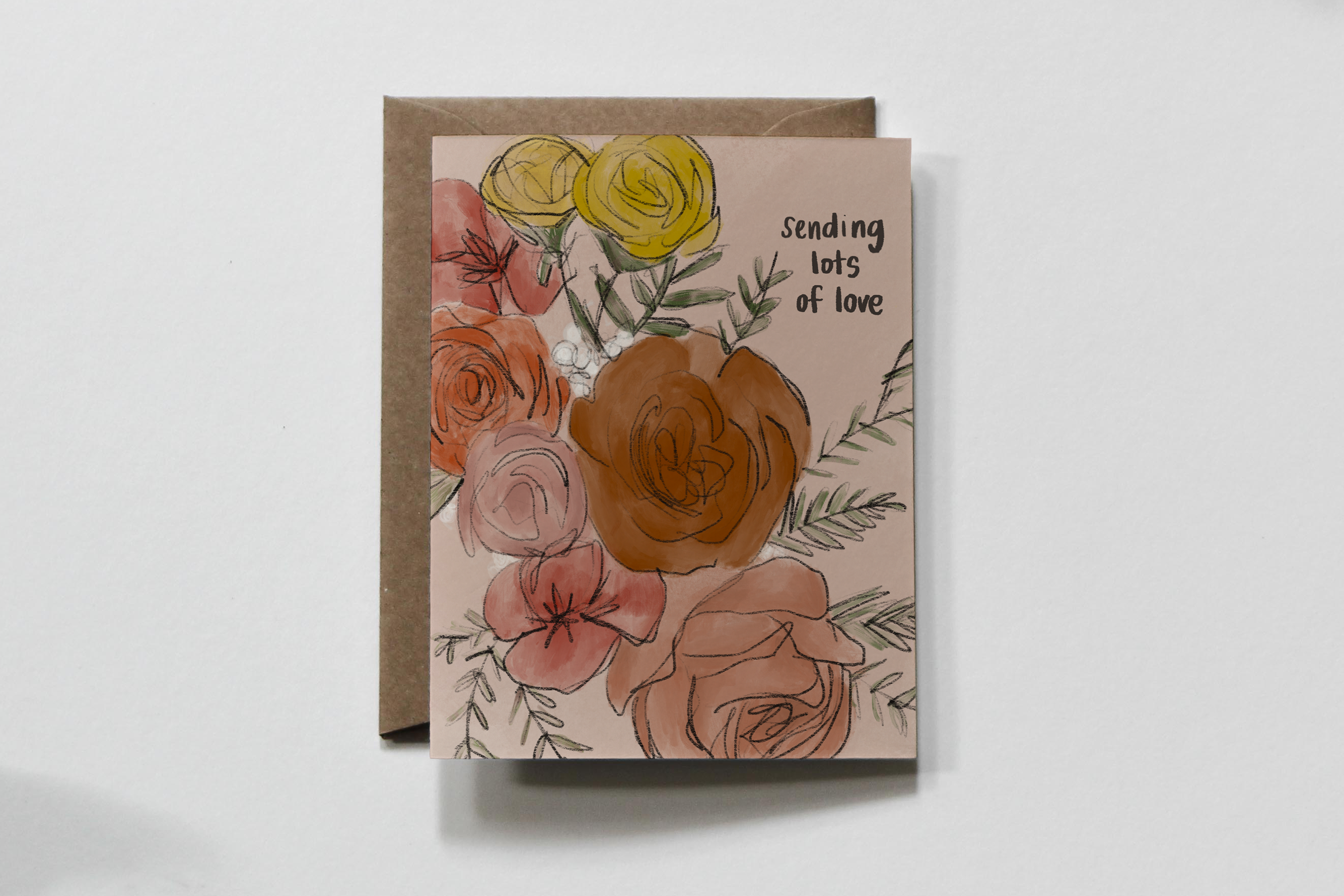 everglow handmade – postal de simpatia por atacado – Muito Amor | Floral Bouquet Sculpir & Sympathy Cartão de Saudação1