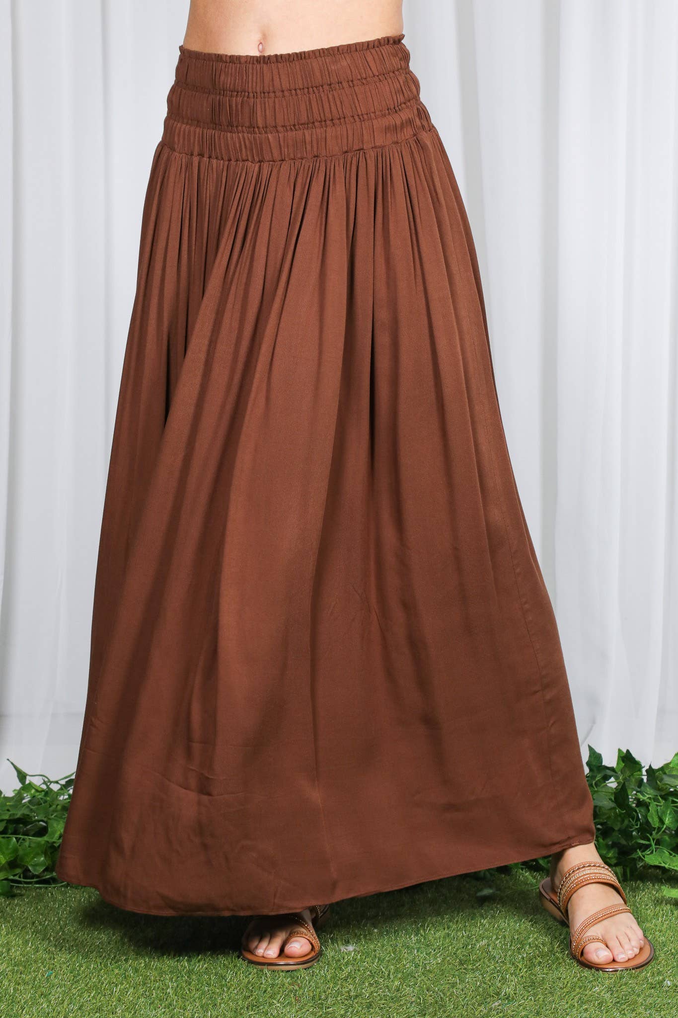 Vine & Love - Wholesale Skirt - Women's - Casual Maxi Flowy Bohemian Renaissance Long Skirt VS8294020