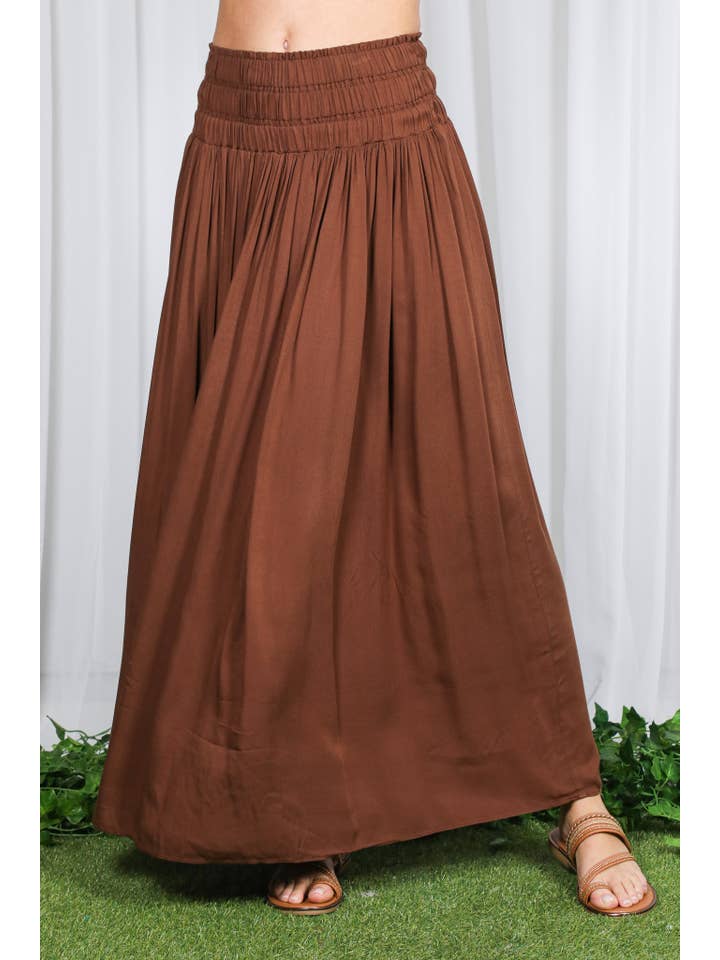 Vine & Love - Wholesale Skirt - Women's - Casual Maxi Flowy Bohemian Renaissance Long Skirt VS8294020