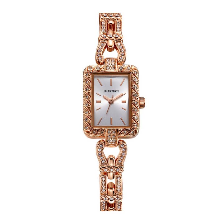 Montre-bracelet en alliage pour femme Ellen Tracy avec cristaux pour la vente par CIT Watches