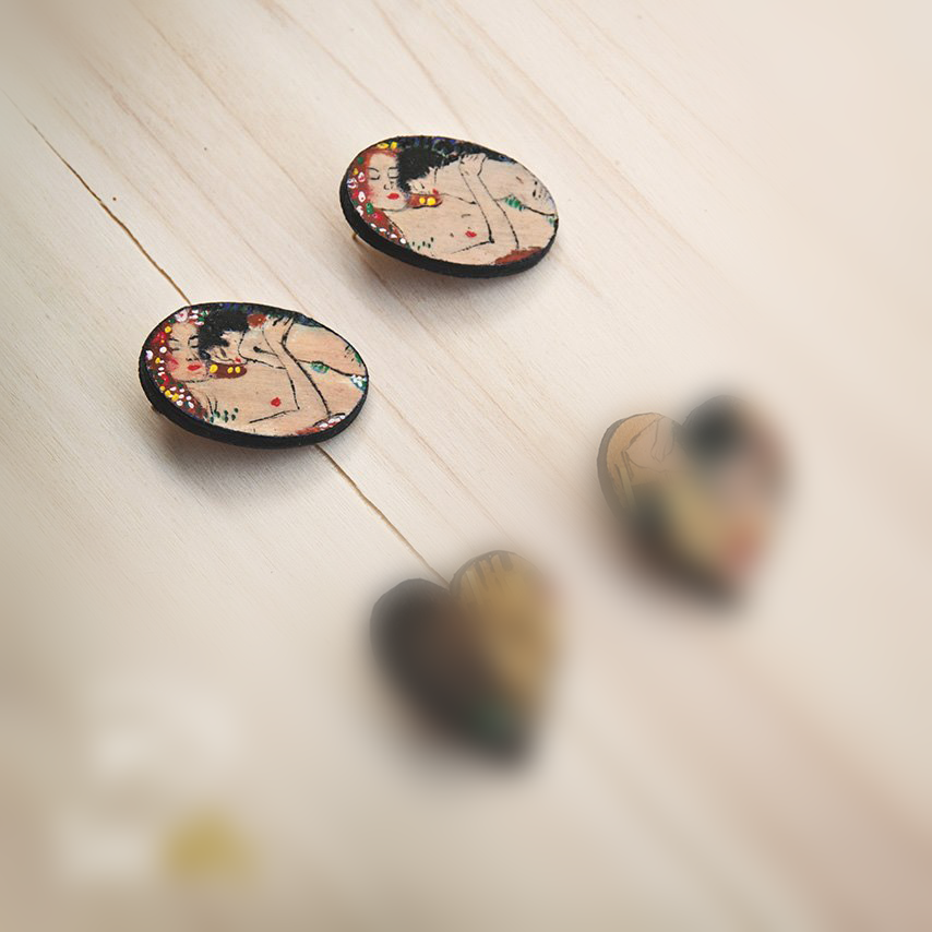 Santart - Wholesale Dangle Earrings - Klimt stud earrings0