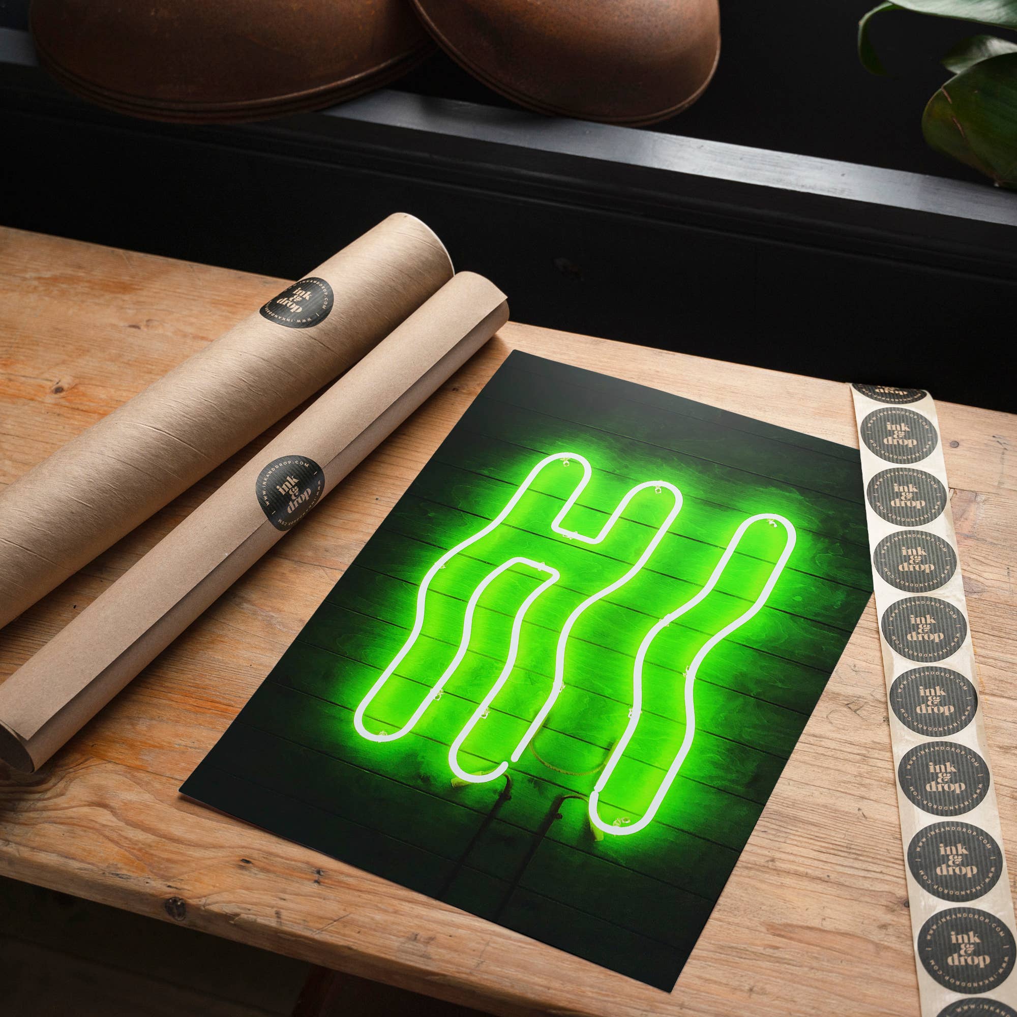 Ink & Drop – wholesale Art print – Hi Green Neon Art Print6