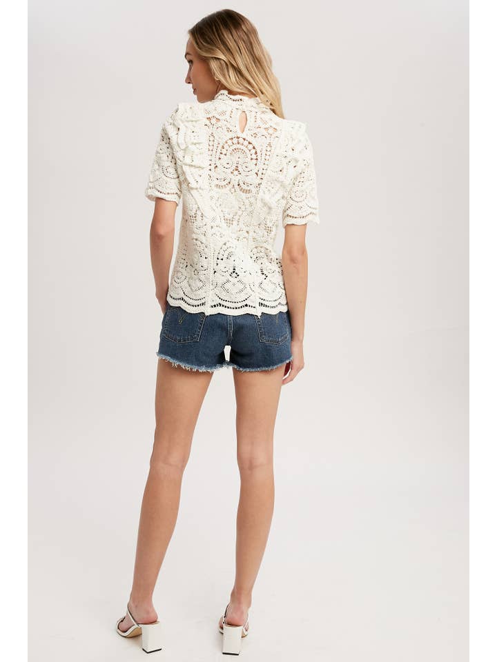 Bluivy - Wholesale Blouse - Women's - HIGH COLLAR CROCHET TOP16