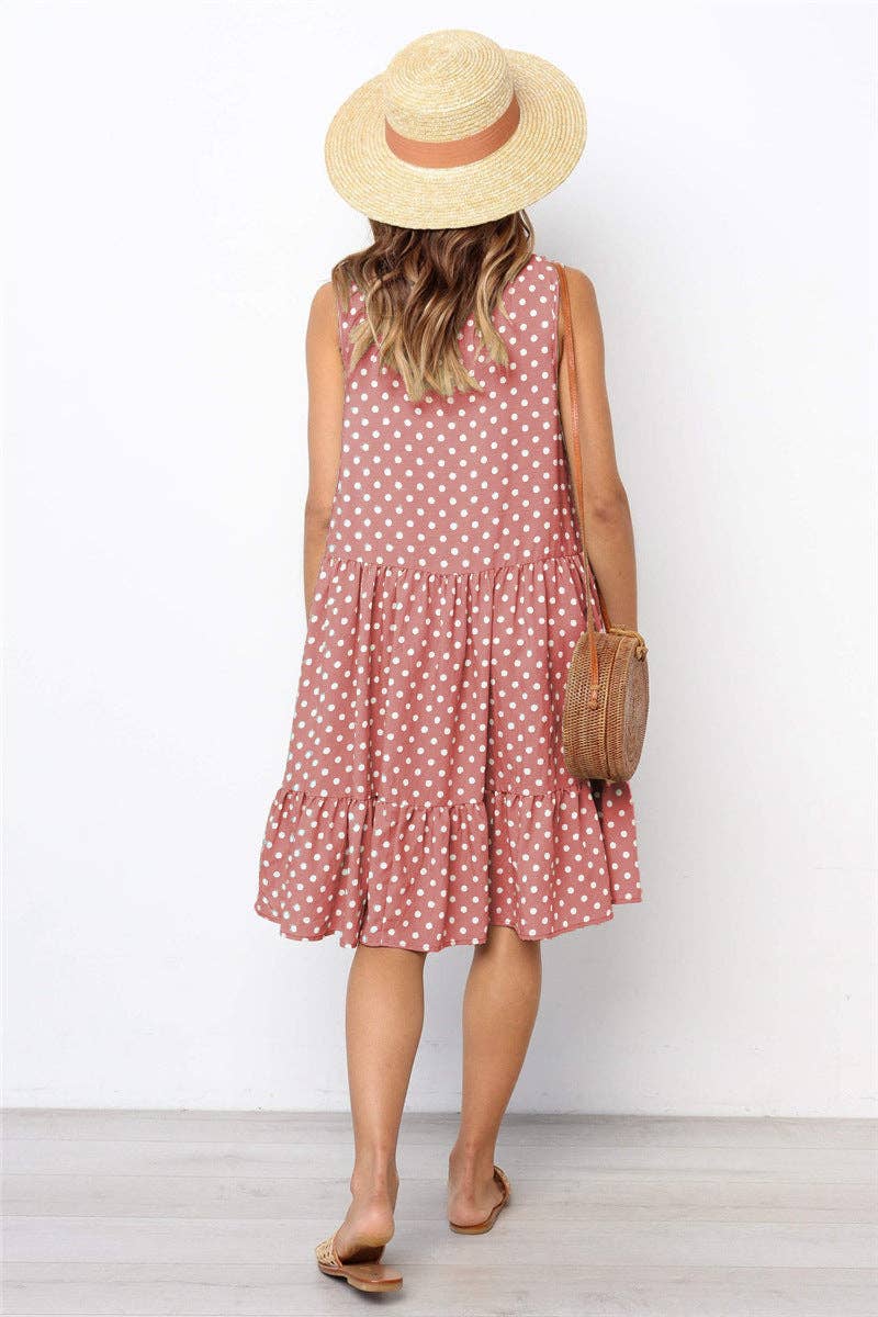 Sharon Tatem Fashion LLC - Wholesale Dress - Women's - Dress Sexy Boho Beach Sundress Women Floral Printed Polka Dot9