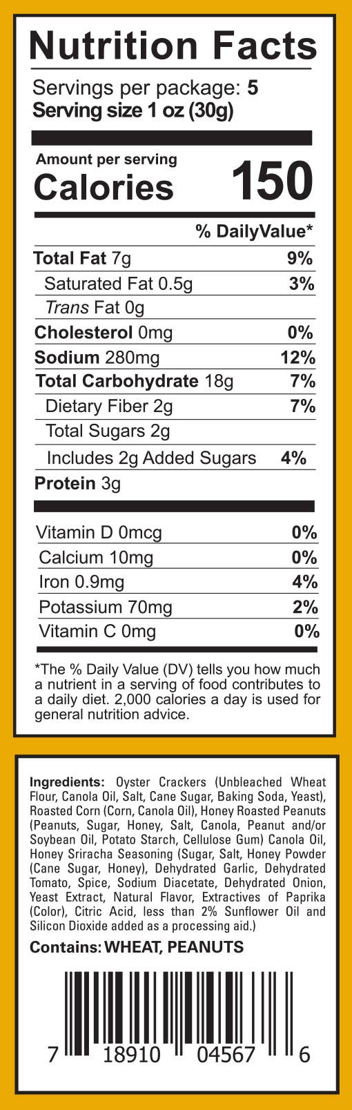 Bruce Julian Heritage Foods – mix de snacks por atacado – Couch Mix® - Sriracha de mel, 5,5 onças2