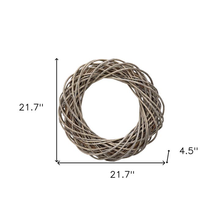 HomeRoots - Wholesale Wreath - 22" Natural Gray Willow Dried Wreath2