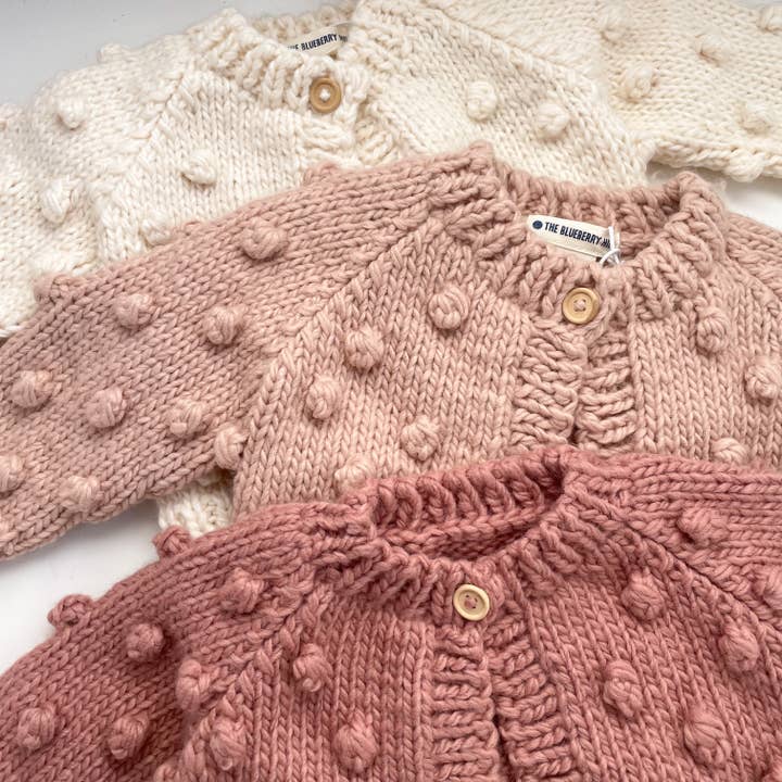 The Blueberry Hill - Wholesale Cardigan - Kids - Popcorn Cardigan Blush Baby Kids Valentine Holiday Sweater6