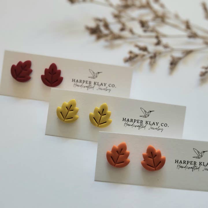The Autumn Leaves Sets - Fall Polymer Clay Earrings for wholesale by Harper Klay Co