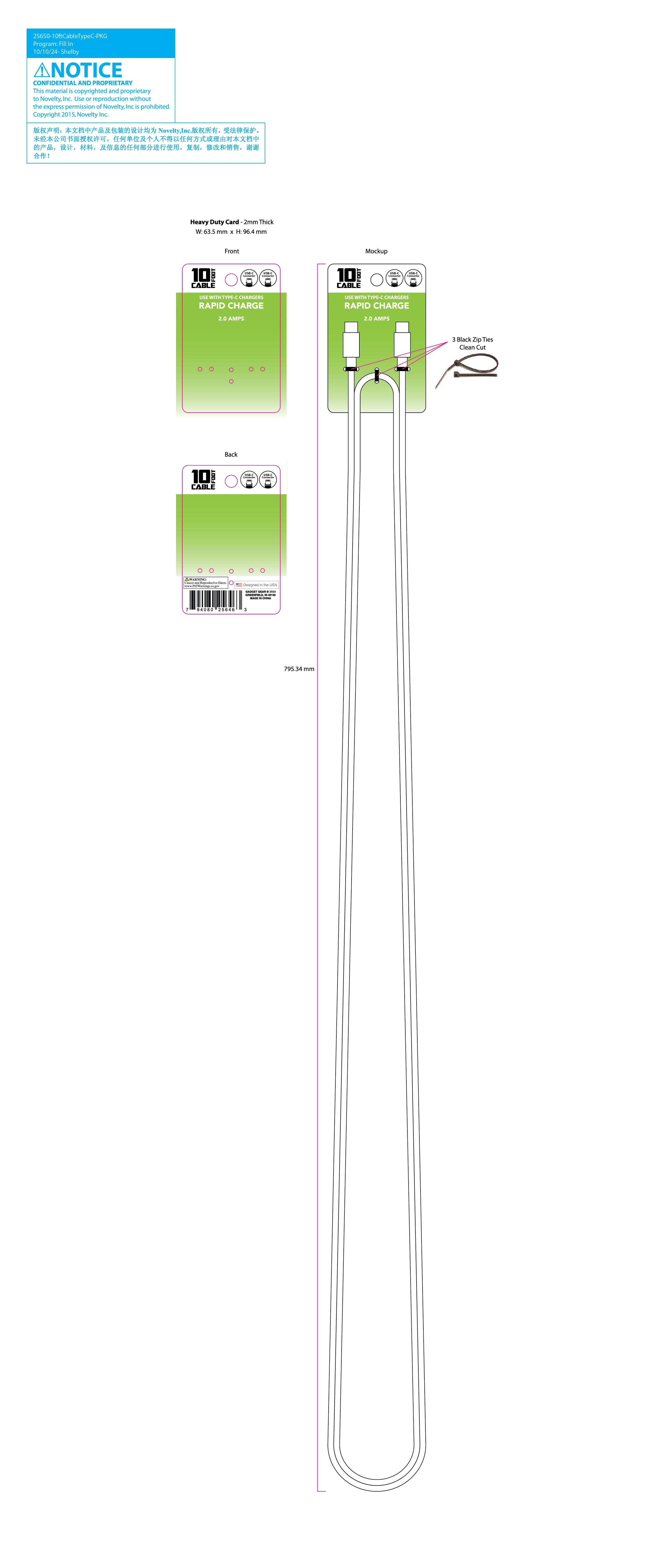 Novelty Brands - Wholesale Charging Cable - 10 ft Charging Cable Assortment Floor Display- 24/Display10