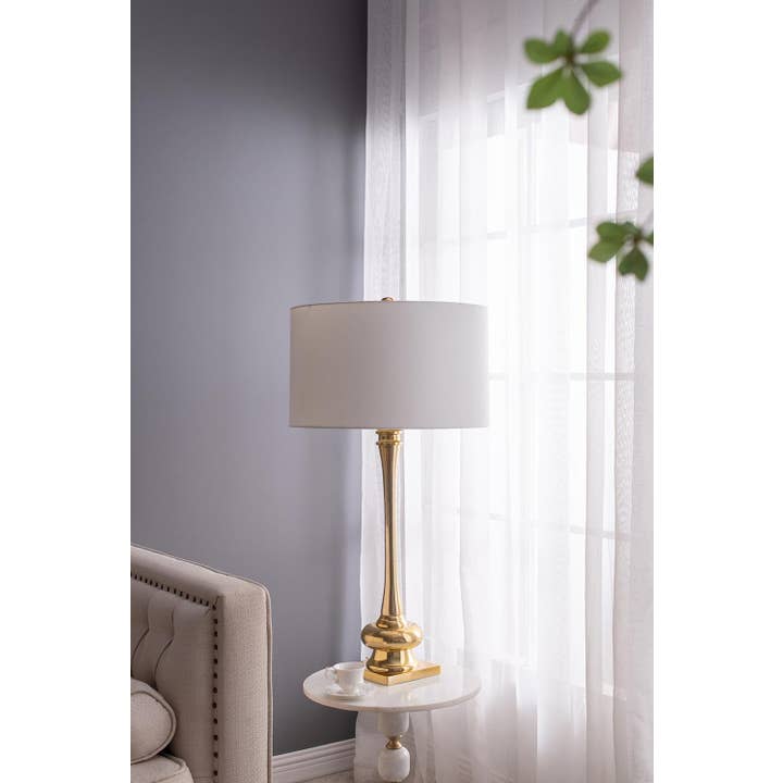 A&B Home Group Inc. - Venta al por mayor Lámparas decorativas/de escritorio - Lámpara de mesa D18x29.5" - Oro/Blanco5