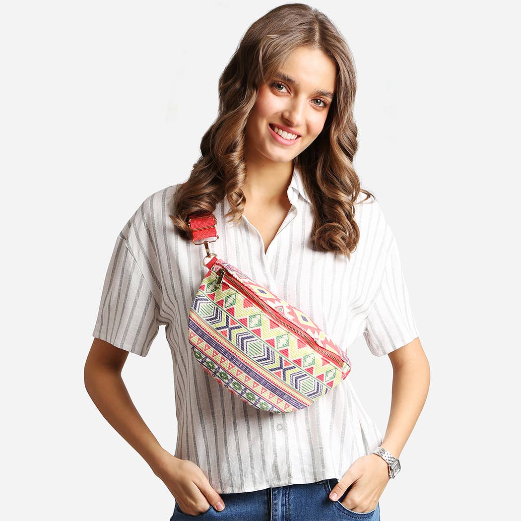 Fashion City - Vente Sac ceinture – femme - Sac banane à motif varié réglable en bandoulière6