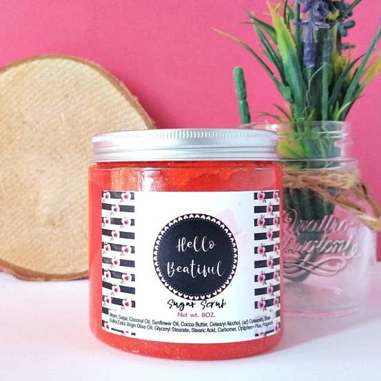 Hej Smuk | Kokosolie Sukker Scrub 8oz for engroshandel hos PINK FLAMINGO CANDLE