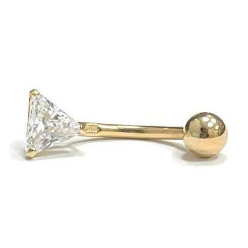 10kt Solid Gold | Triangle-Shaped Belly Ring | Naval Ring | Belly Button Rings | for wholesale by Zahav Jewelry
