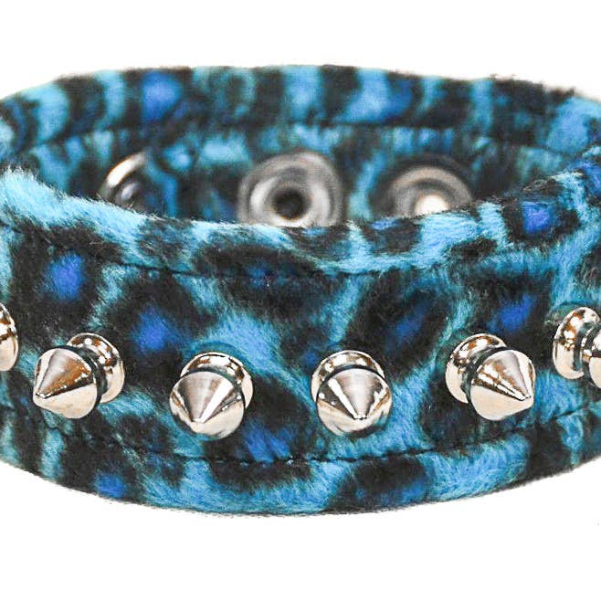 Funk Plus - Wholesale Bangle Bracelet - BC203LEO ASSORTED LEOPARD 1 ROW SPIKE BRACELET