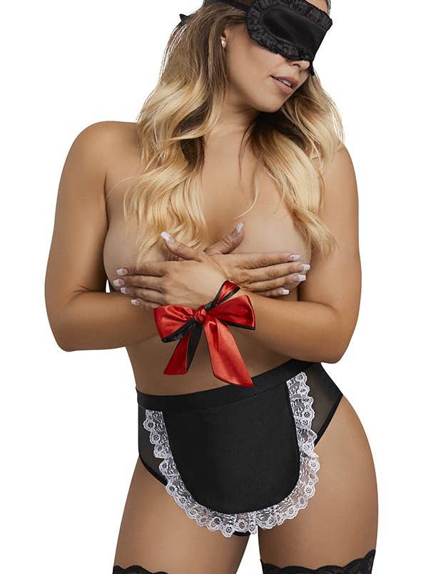 Culotte de femme de chambre française Magic Silk avec 2 pièces. Set de bondage L307 pour la vente par Lingerie Mart