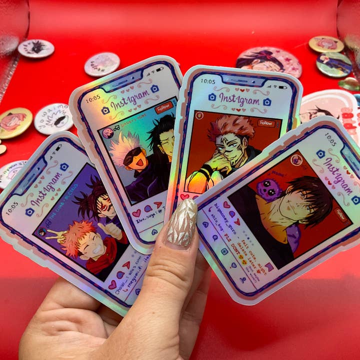 JJK Sticker Phone - Waterproof Holographic Vinyl - 3.25 x 2 for wholesale by Elegant Potato Anime