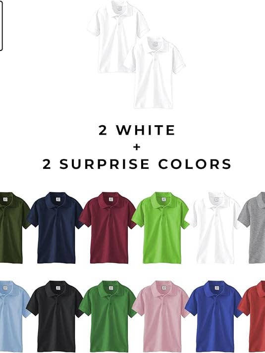 4 Pack Boys 100% Cotton Short Sleeve Pique Polo Shirts for wholesale by I-Wear Brands