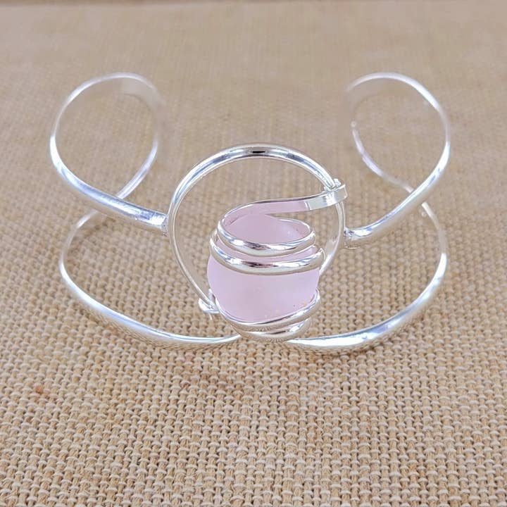 Sadie Green's Jewelry - Wholesale Cuff Bracelet - Cultured Sea Glass Cuff Bracelet XCDR-CB20-SG