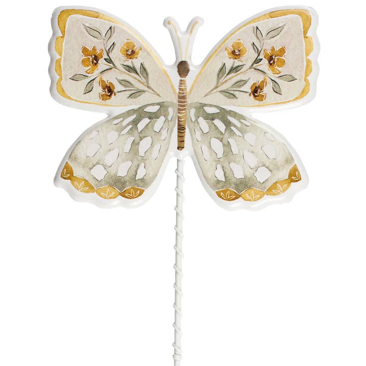 Primitives by Kathy - Wholesale Artificial Flowers - Yellow Butterfly Garden Pick