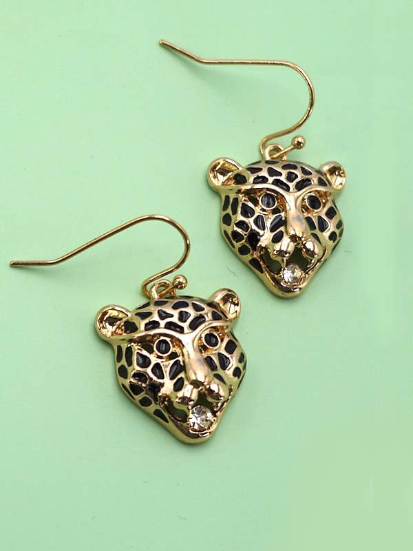 LEOPARD RHINESTONE EARRING | 31E03597 for wholesale by JOSSLYN by wall to wall