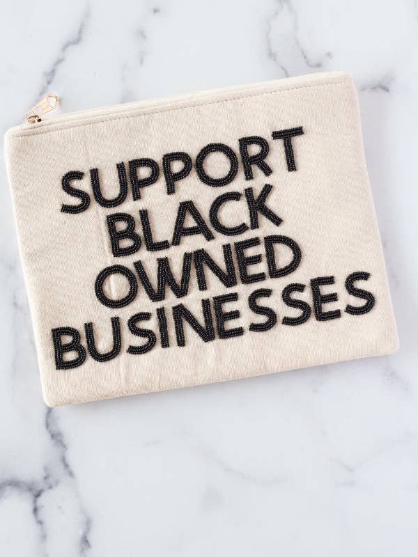 The Support Black Owned Businesses Clutch for wholesale by The Tiny Tassel