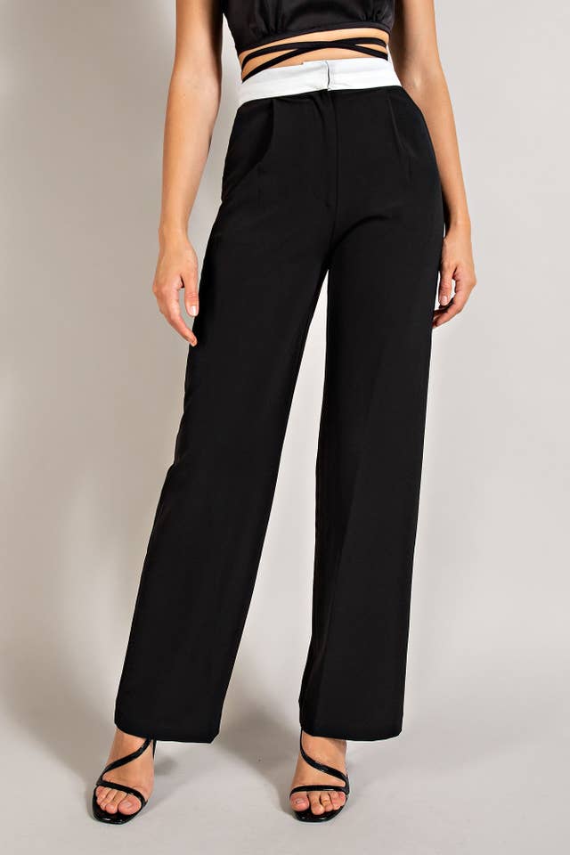 Edit by Nine - Wholesale Pants - Women's - Cp2238 Laurel Canyon Fold Over Trouser