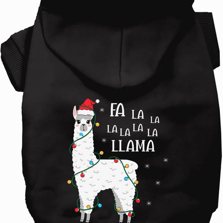 Falalala Llama Christmas Pet Hoodie for wholesale by As You Wish Apparel