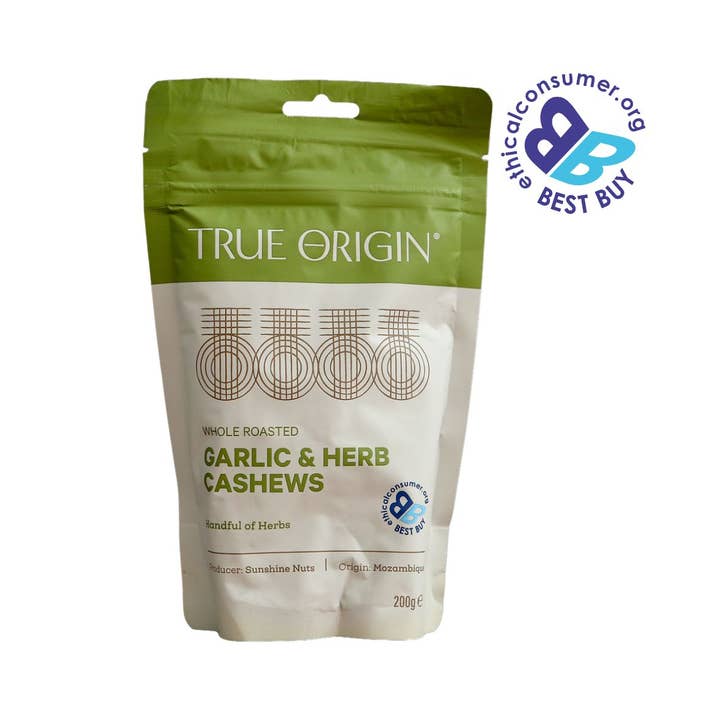 Garlic & Herb Cashews 200g for wholesale by True Origin Foods