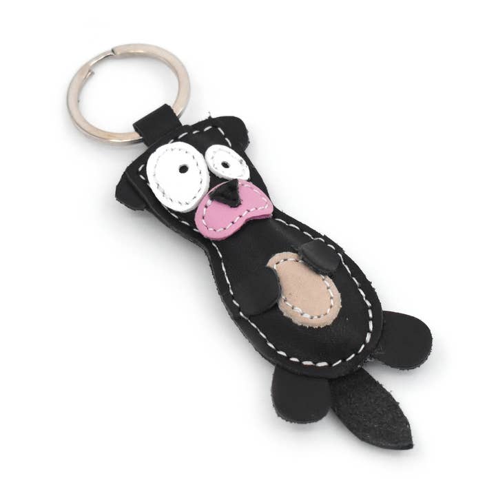 Porte-clés animal en cuir Black Otter pour la vente par Triballi Leather Products
